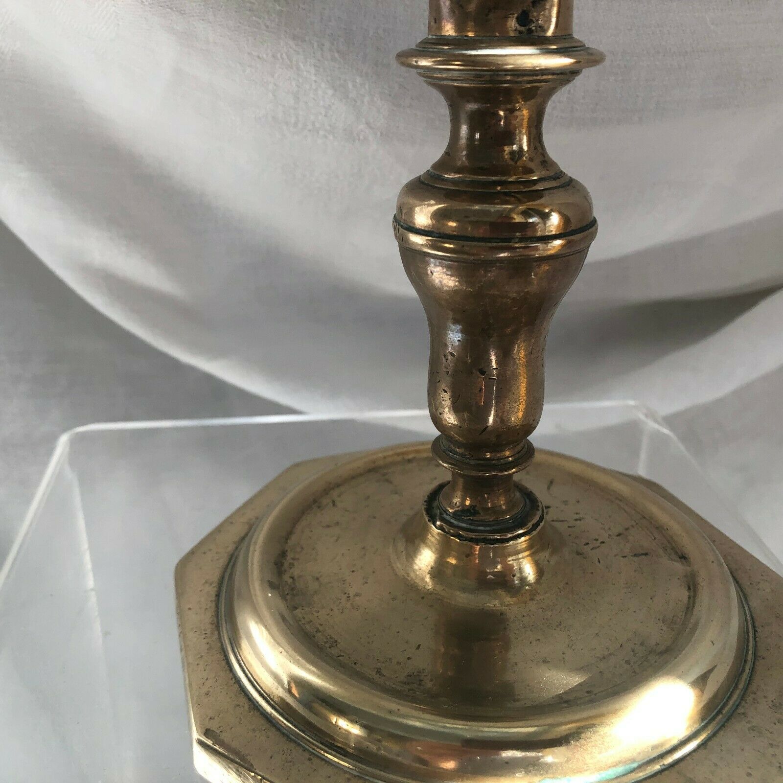 Candlestick 17th century in bronze and brass