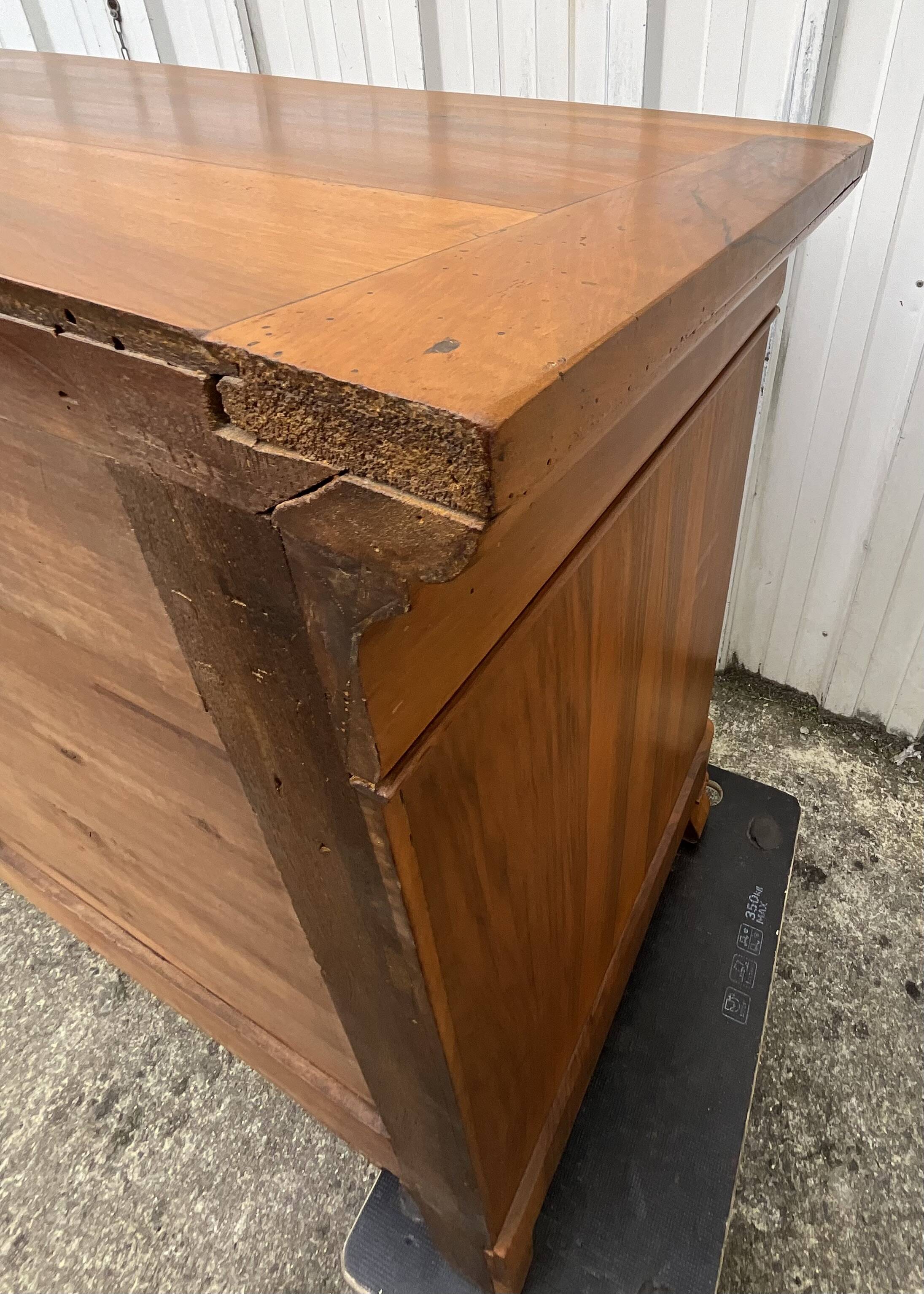 French Commode Louis Philippe Mid 19th Century In Walnut Burl