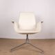 Fauteuil danois, cuir blanc+acier chromé, modèle fk 6725 ou « tulip chair » , preben fabricius/knoll