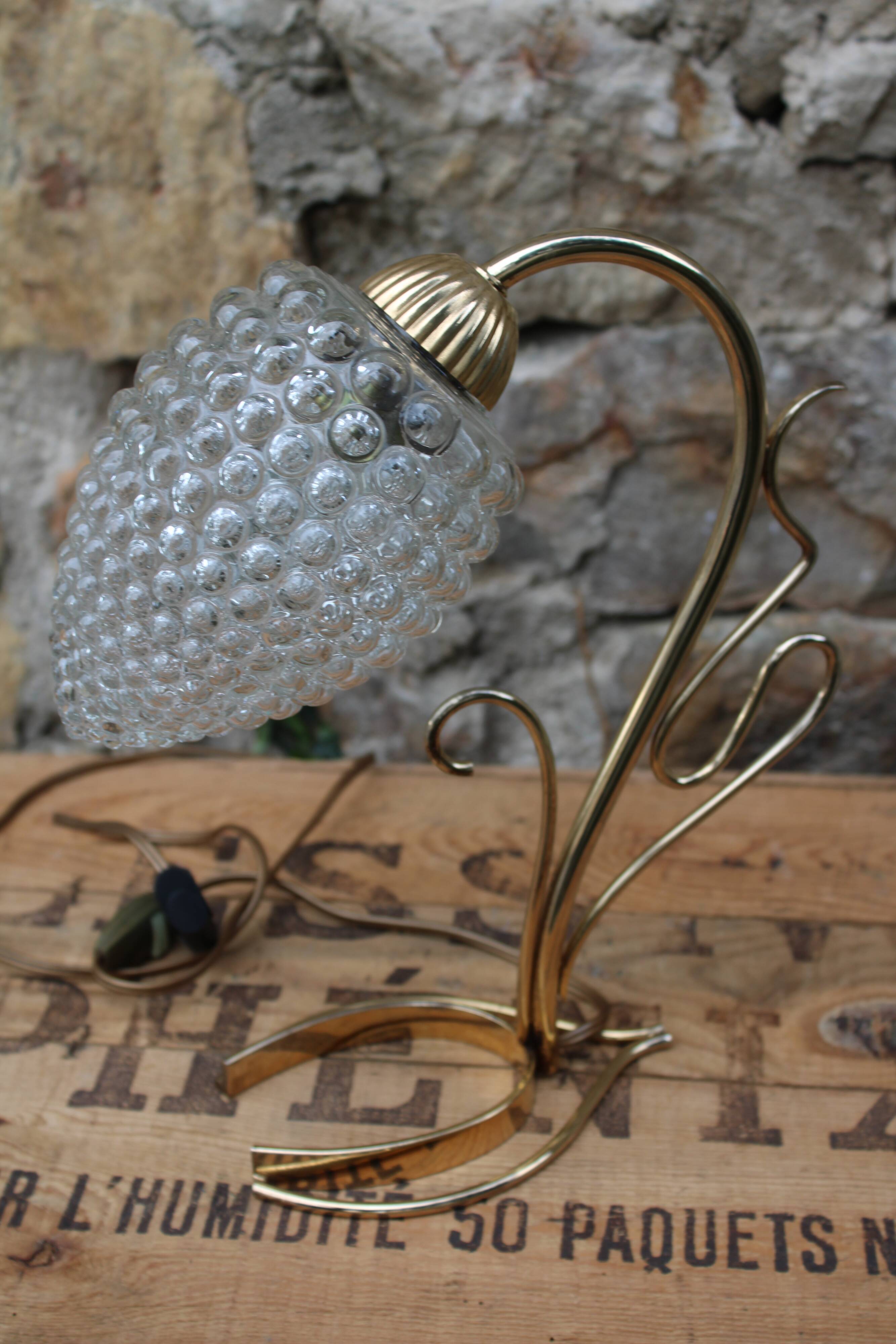 Brass pine cone lamp