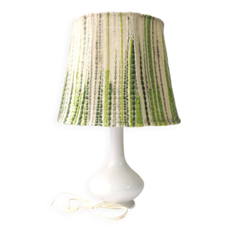 Large ceramic lamp with unique shade