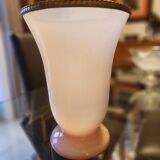 Opaline and bronze vase