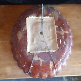 Painted oval plaster mirror