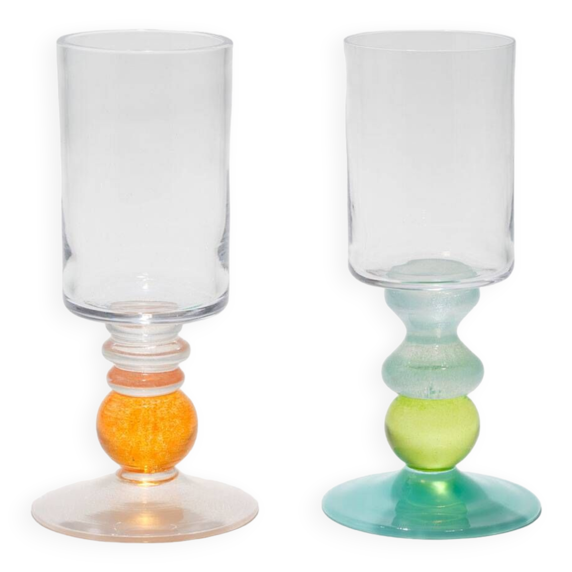 Pair of Miami Wine Glasses with Waves