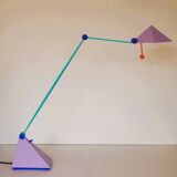 Vintage Memphis styled Pyramid Desk Lamp - Design by Lungean and Pellmann for BRILLIANT - 1980s