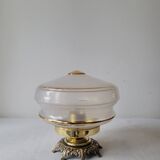 Brass and frosted glass lamp