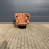 Joe Colombo Elda Longhi chair in cognac leather in new condition!
