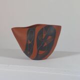 Vintage sgraffito decor ceramic vase Rudi Stahl Germany 1950s