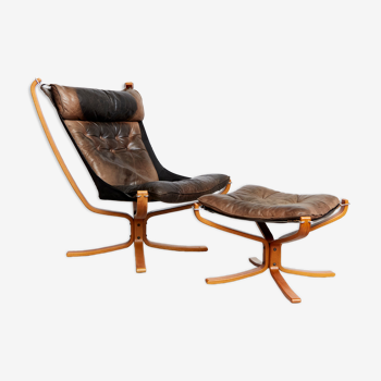 Falcon Lounge Chair and Ottoman by Sigurd Ressell for Vatne Mébler