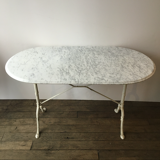White marble bistro table