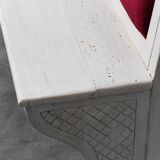 Banc 4 places en bois et velours