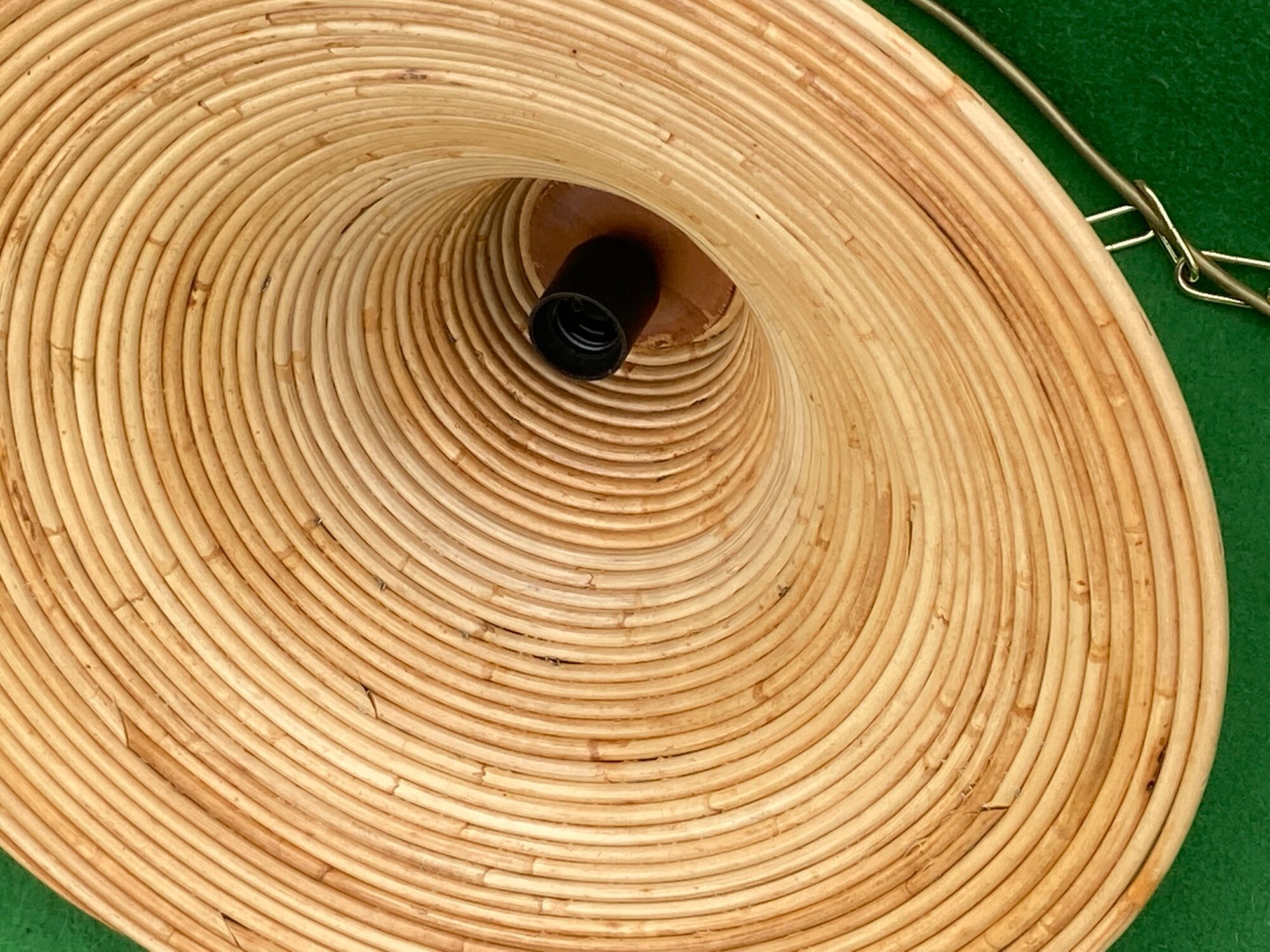 Pencil reed rattan wicker pendant lamp