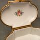Domed porcelain box polychrome floral decoration on blue background brand Sèvres
