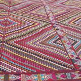 Vintage kilim carpet with diamond patterns 160x240cm