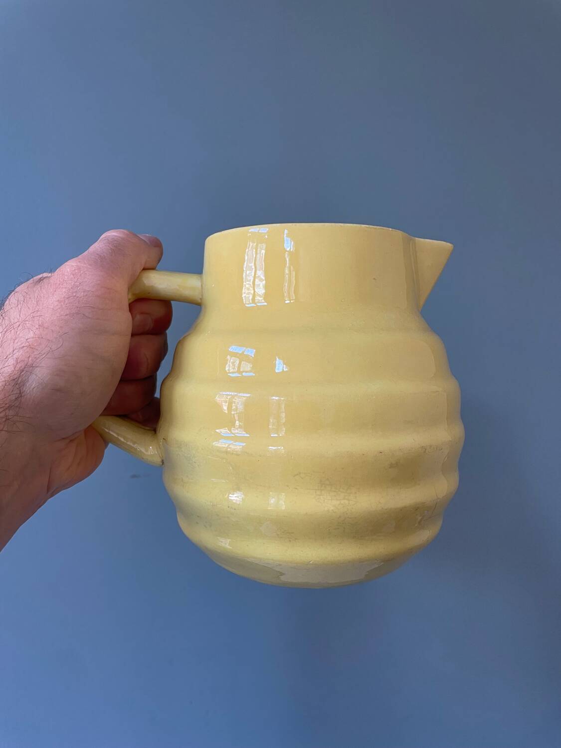 Old yellow pitcher Ste Amandinoise St Amand