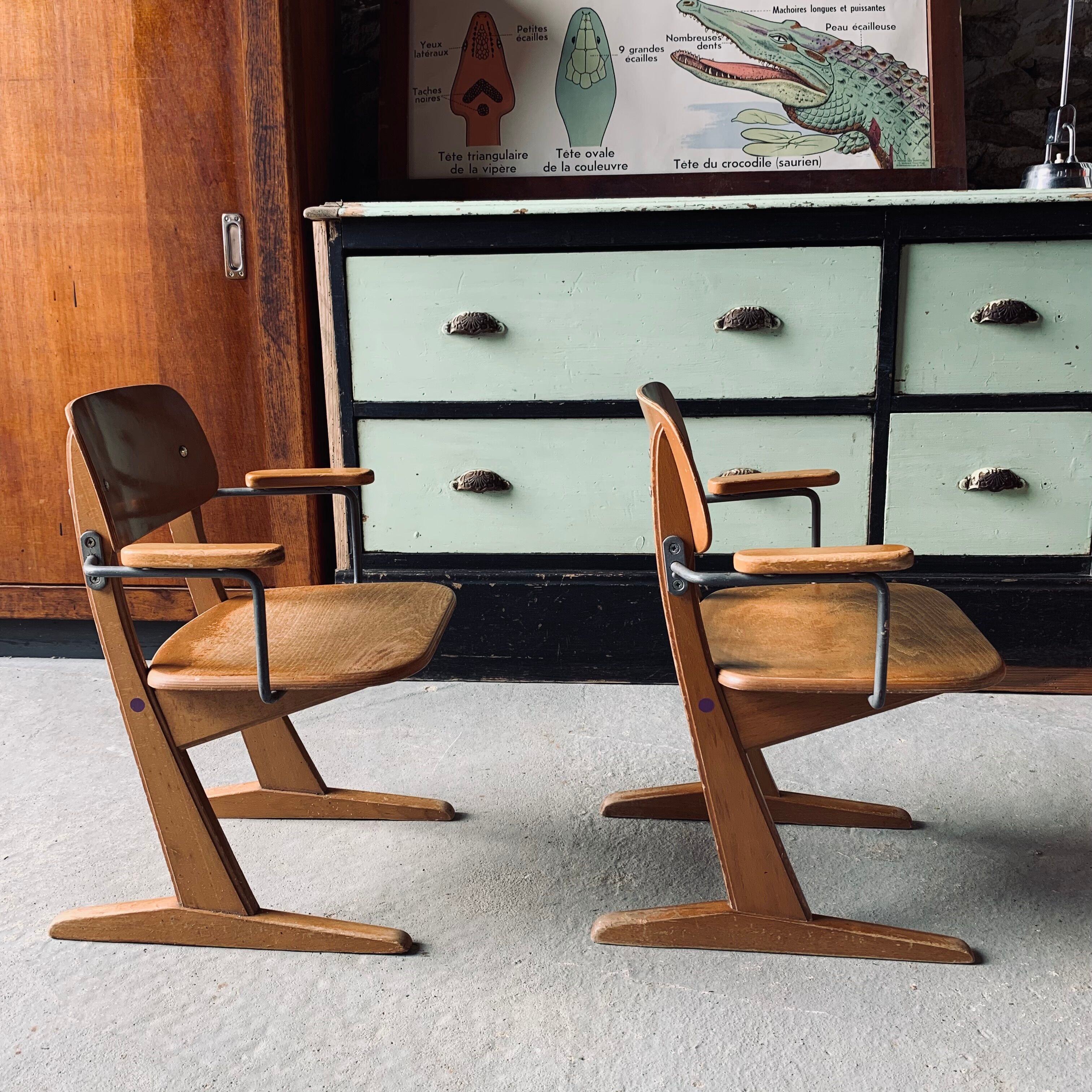 2 chaises enfant Casala - bois & métal