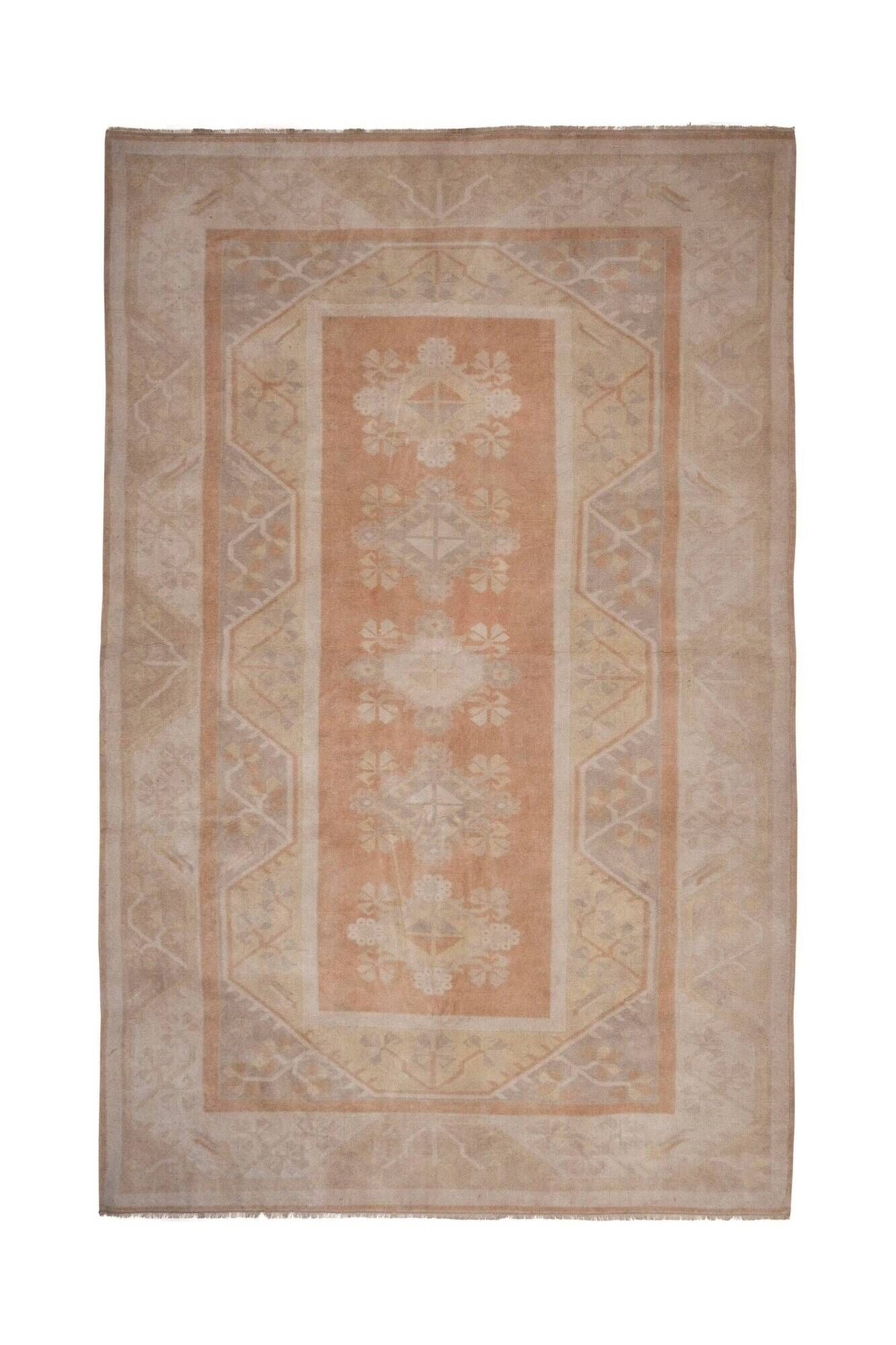 Vintage Turkish Oushak rug 203x315 cm