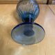 Set of 6 Blue Moulded Glass Goblets with Fruit Decor Vintage 1960s