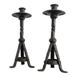 Bougeoirs en fer forgé