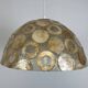 Vintage mother-of-pearl and resin pendant light, 1970s