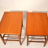 Pair of scandinavian bedside tables in teak