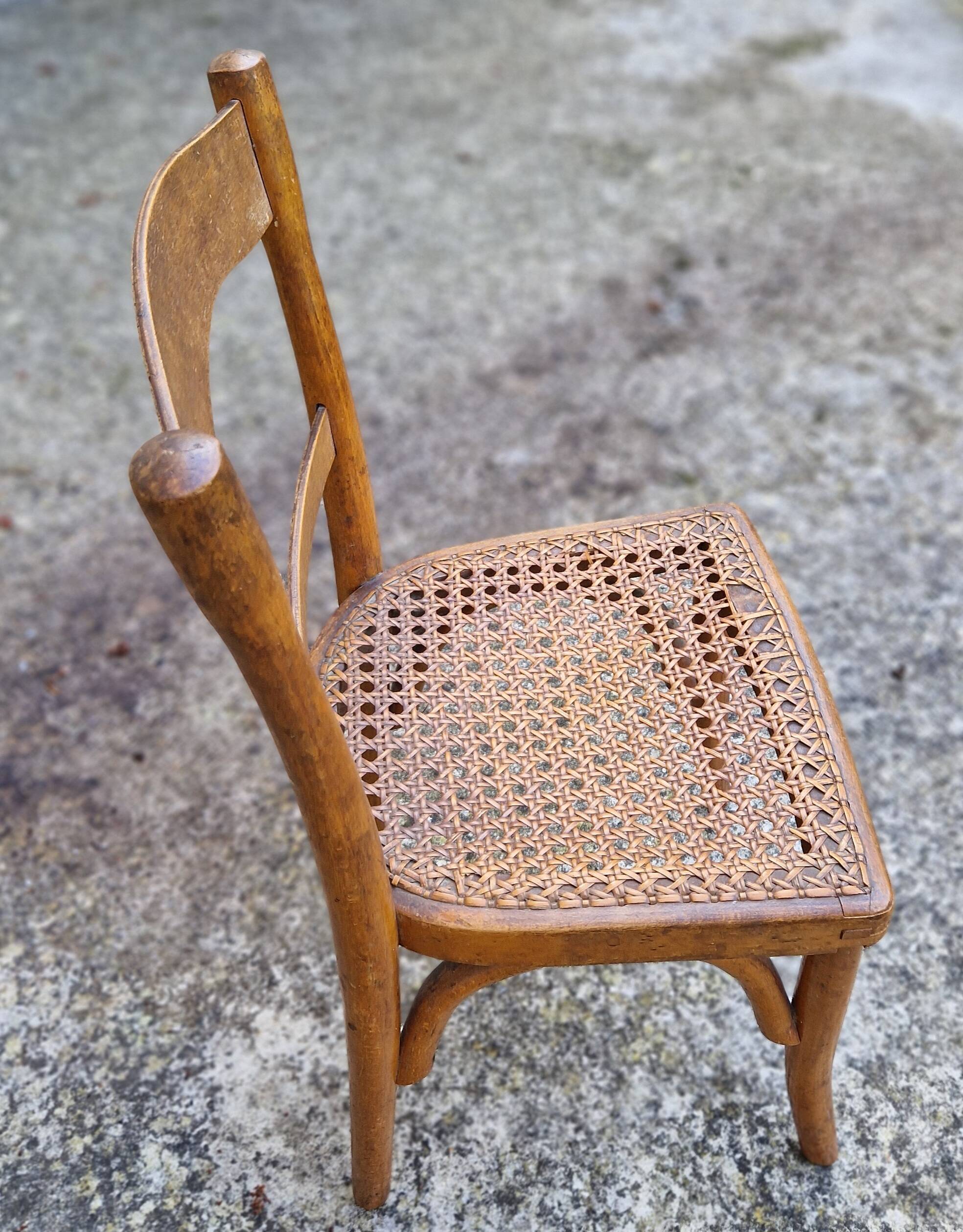 Small antique Baumann children's cane chair