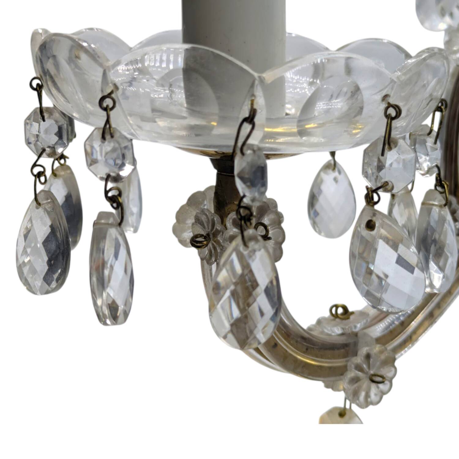 Vintage *Maria Theresa Style Table Lamp – 1950's Crystal & Brass