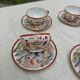 Vintage Japanese tea/coffee service, egg shell porcelain & enamels for 5 people.