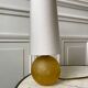 Art deco amber glass lamp and cylindrical lampshade 30s