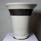 Large modern Raku beige and brown Keramos Sèvres lamp - Jean Besnard 1889-