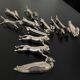 12 porte-couteaux forme  animaux divers en métal