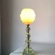 Cut glass lamp and vintage Clichy glass globe