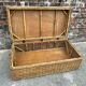 Very large vintage wicker and rattan trunk, antique chest.