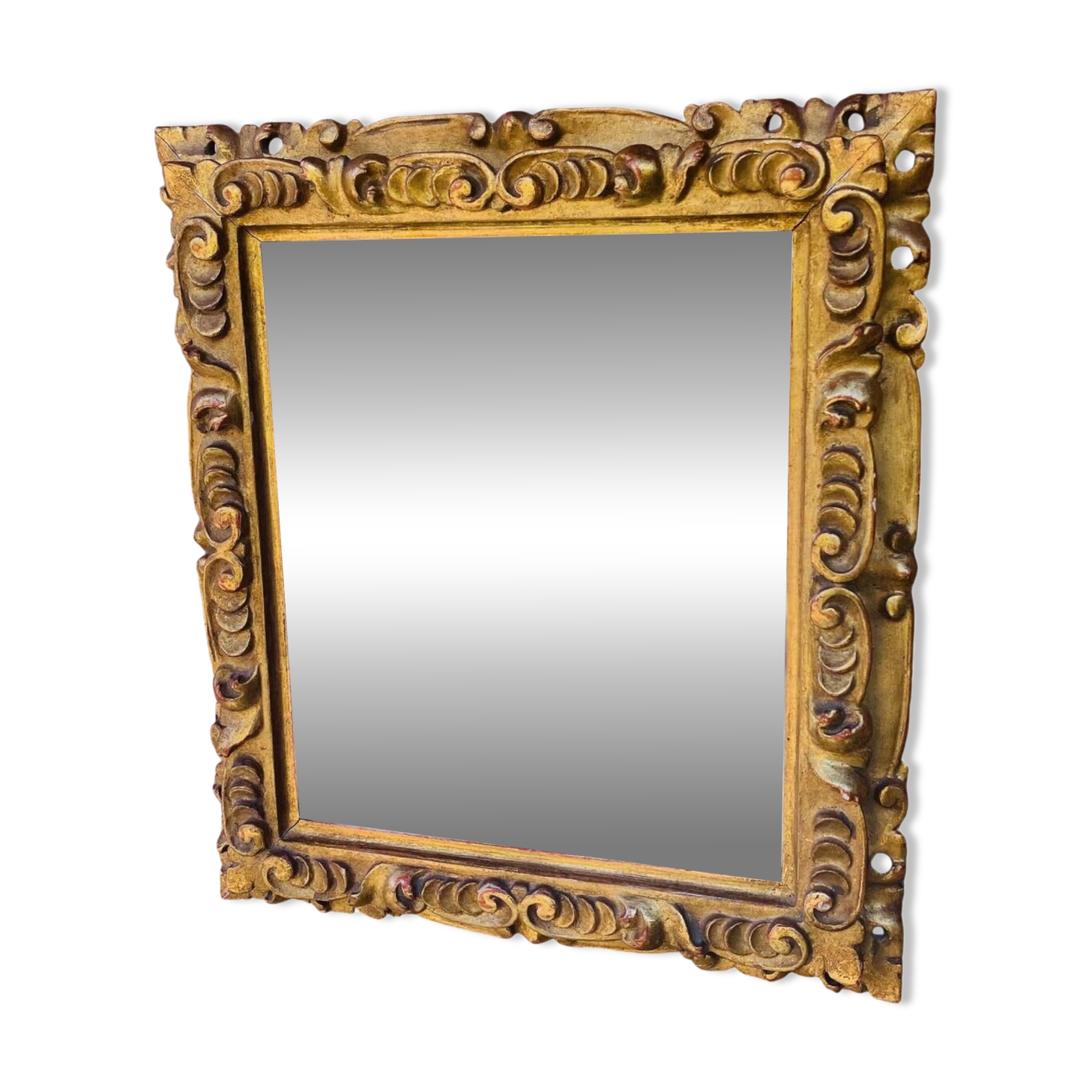 Antique gilded mirror 27x24cm