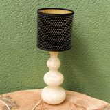 Carved alabaster bedside lamp