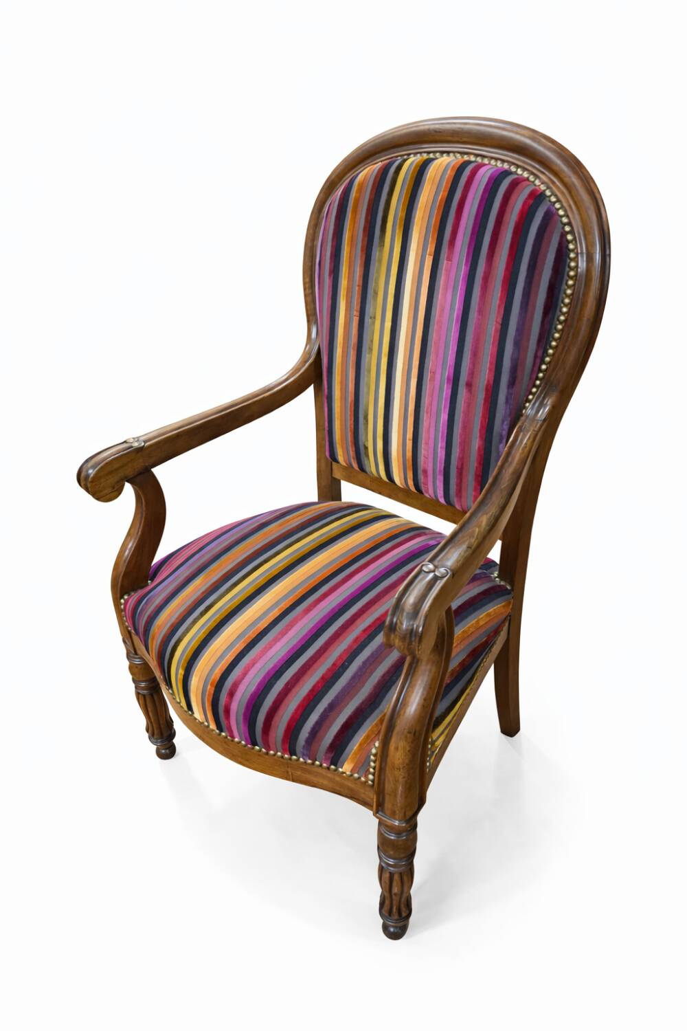 Antique carved wooden armchair, Louis-Philippe style