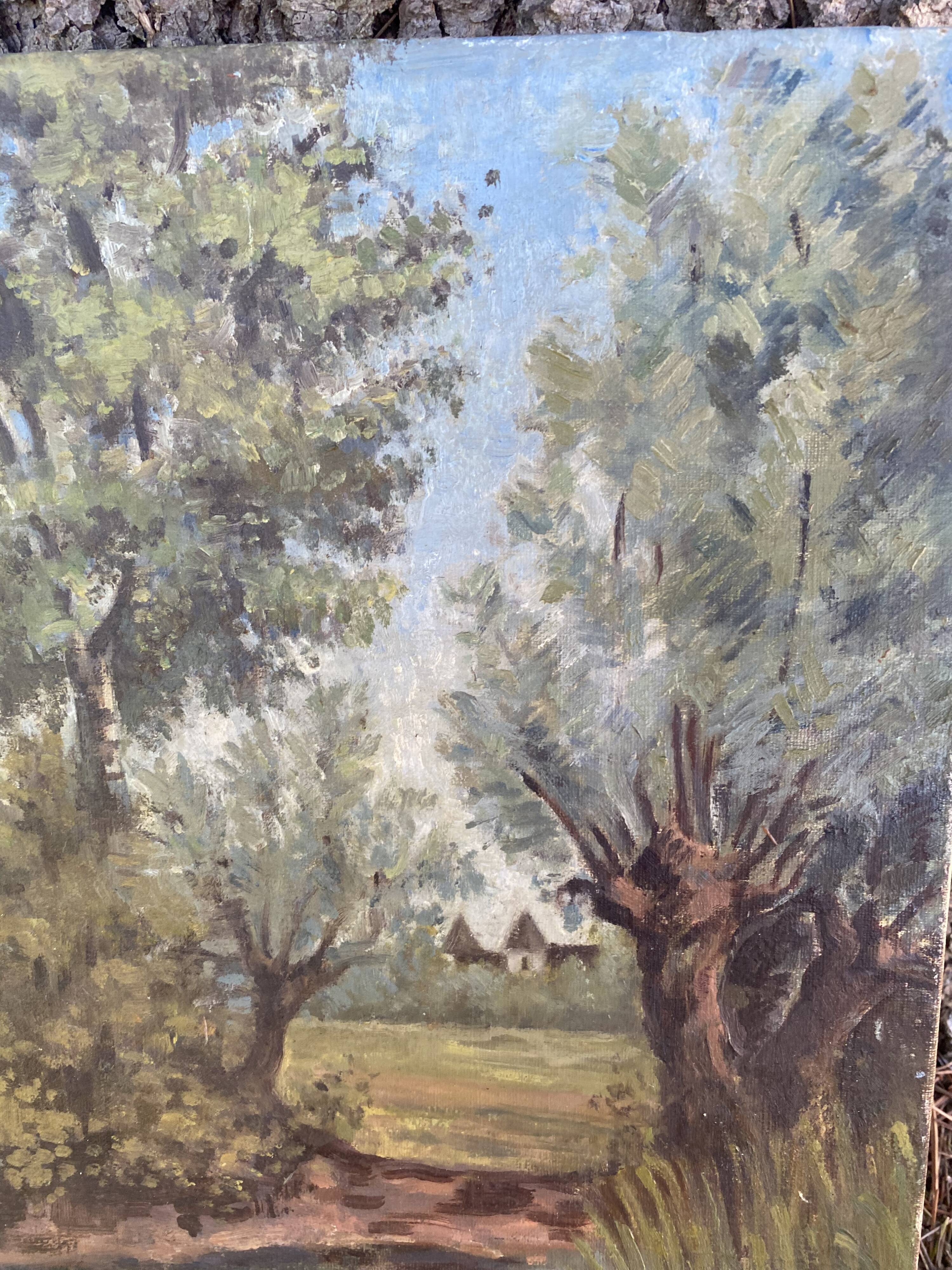 Oil on canvas "Étang Baron"