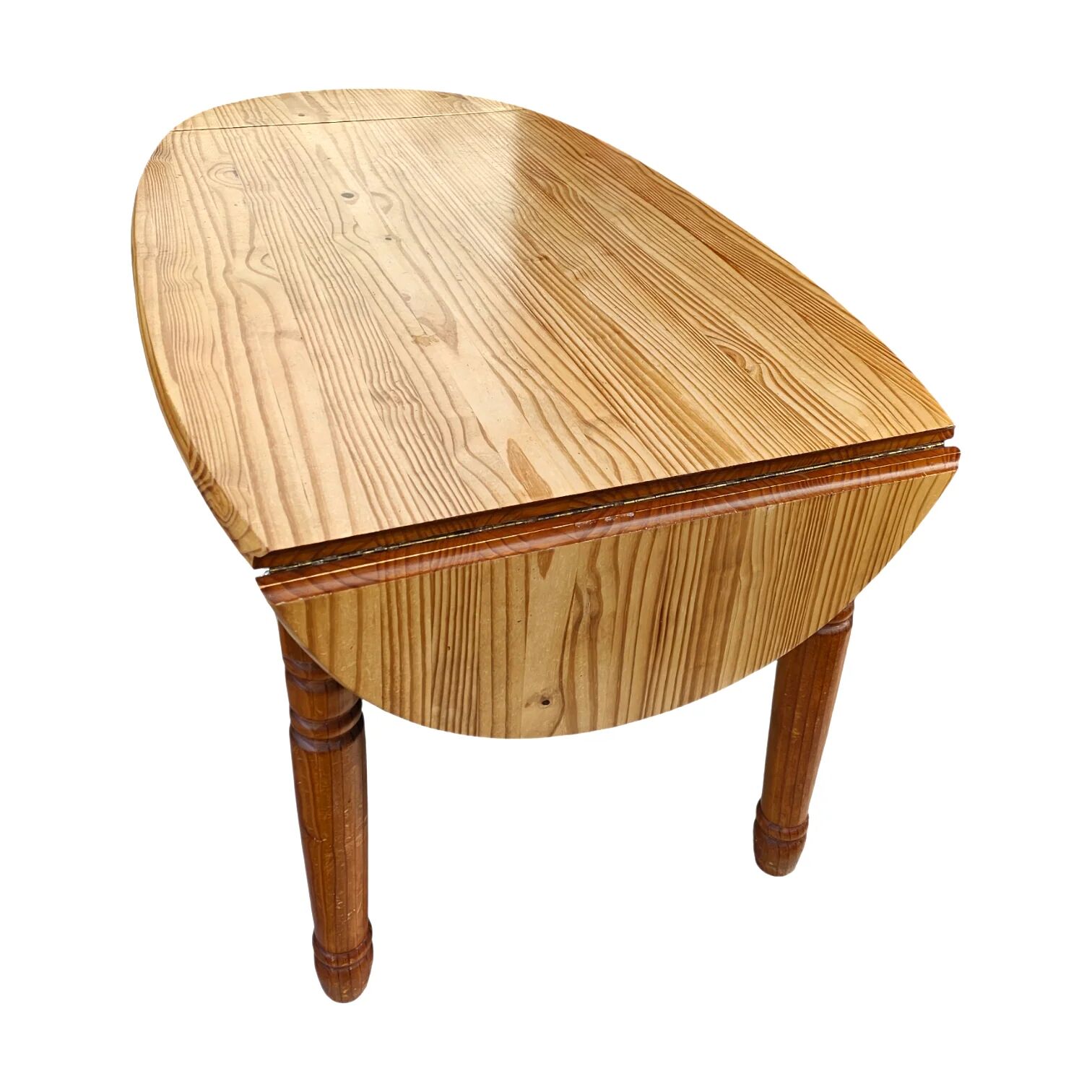 Extendable oval pine dining table 1970s