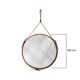 Handmade J. Adnet style mirror in brown vegetable-tanned leather, ø 58 cm