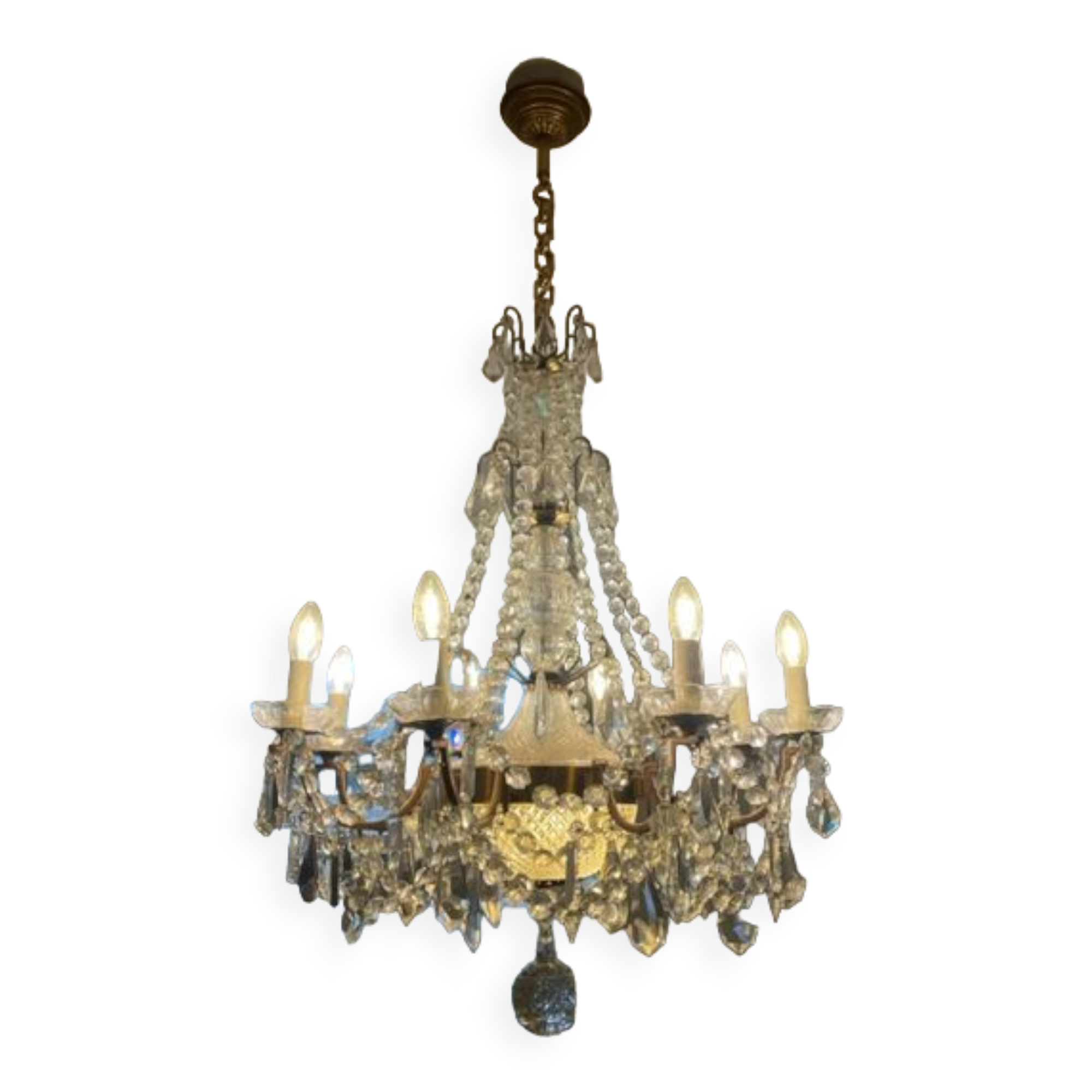 Superb crystal hot air balloon chandelier