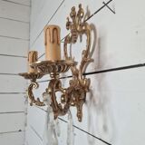 Louis XV style bronze wall lamp with tassels