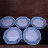 5 vintage octagonal flat plates Arcopal
