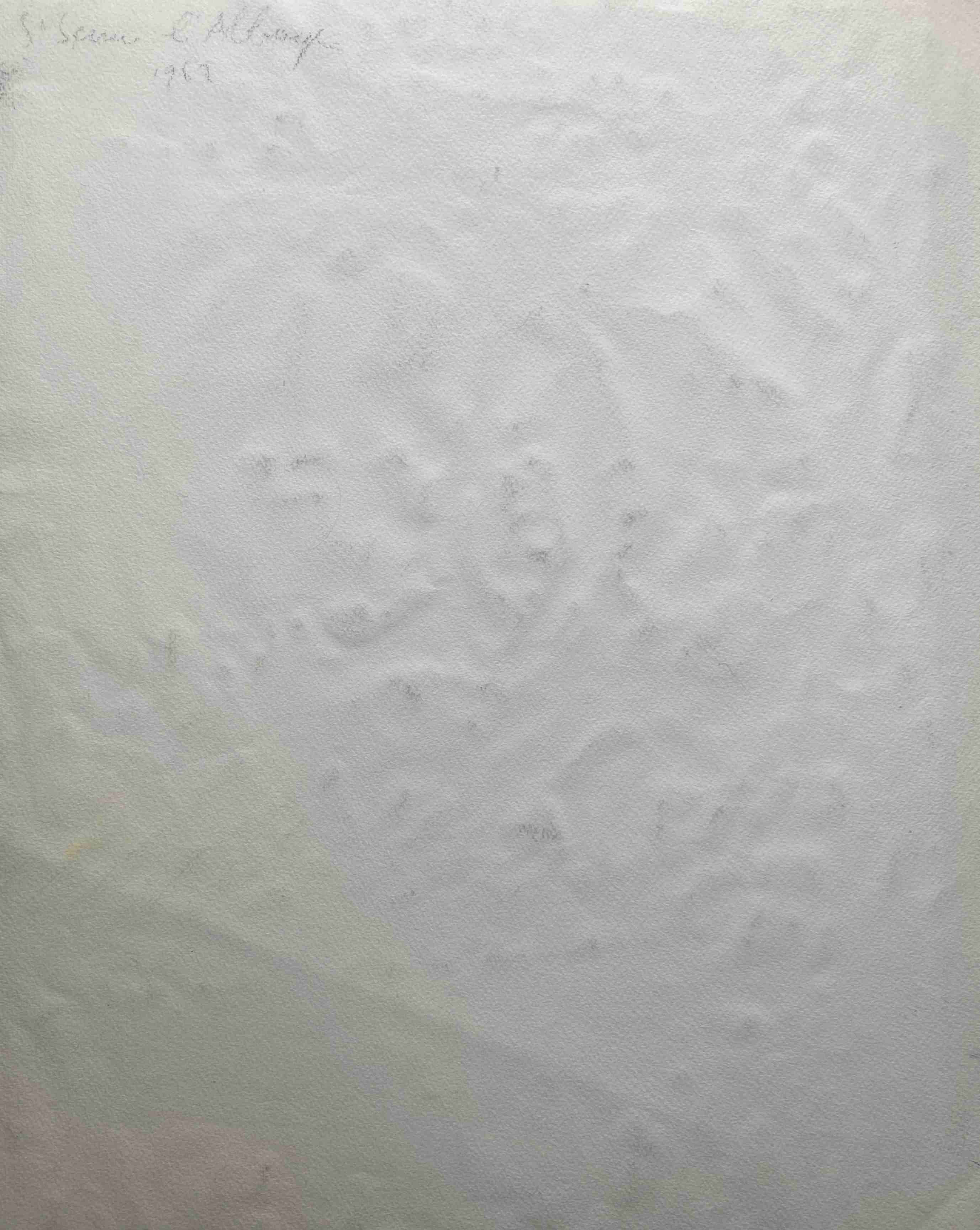 Watercolour painting Maurice Thevenin (1895-1967) Saint Seine l'Abbaye