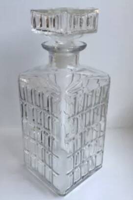 70s glass whiskey decanter