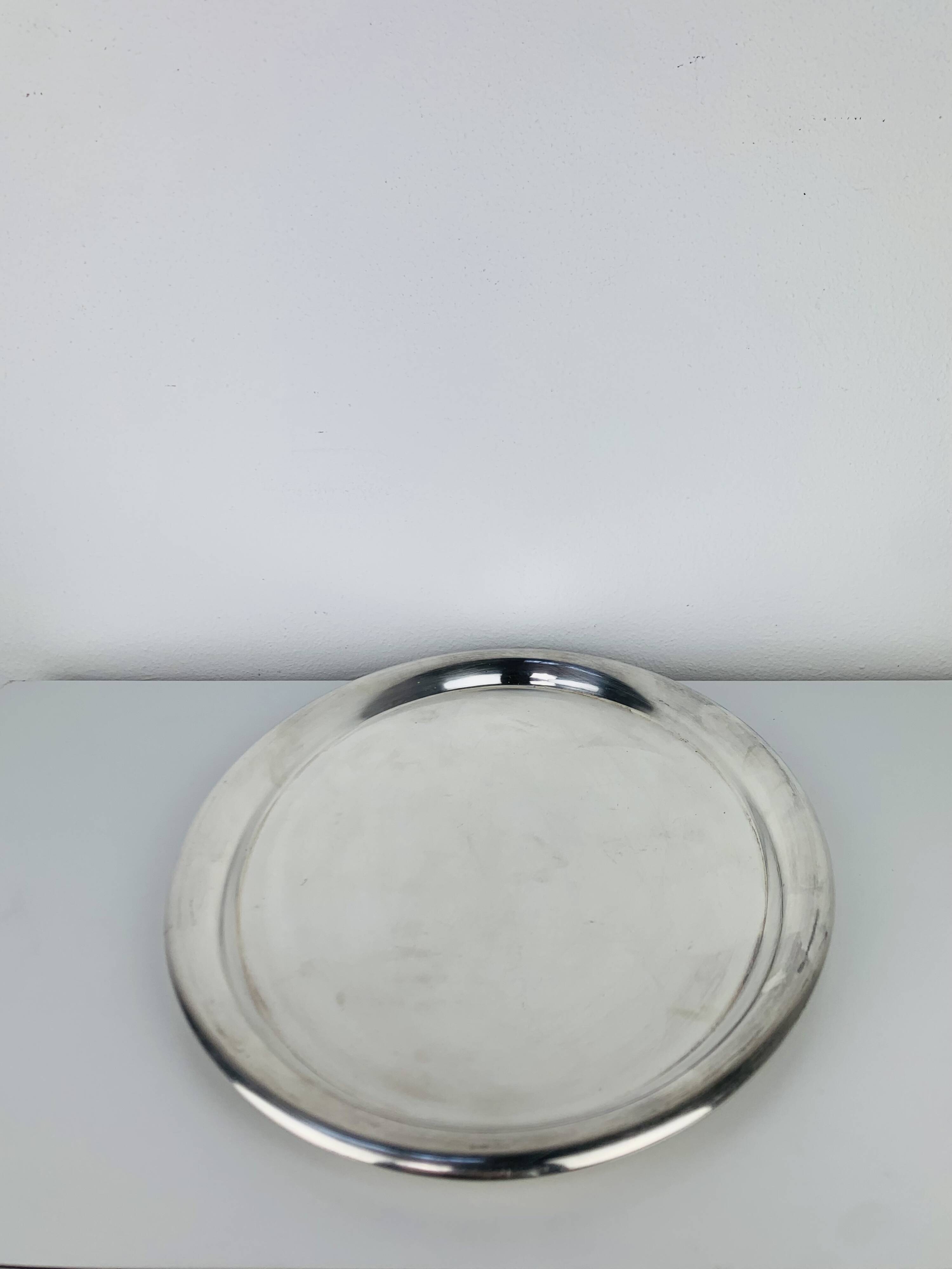 Vintage oval silver-plated tray