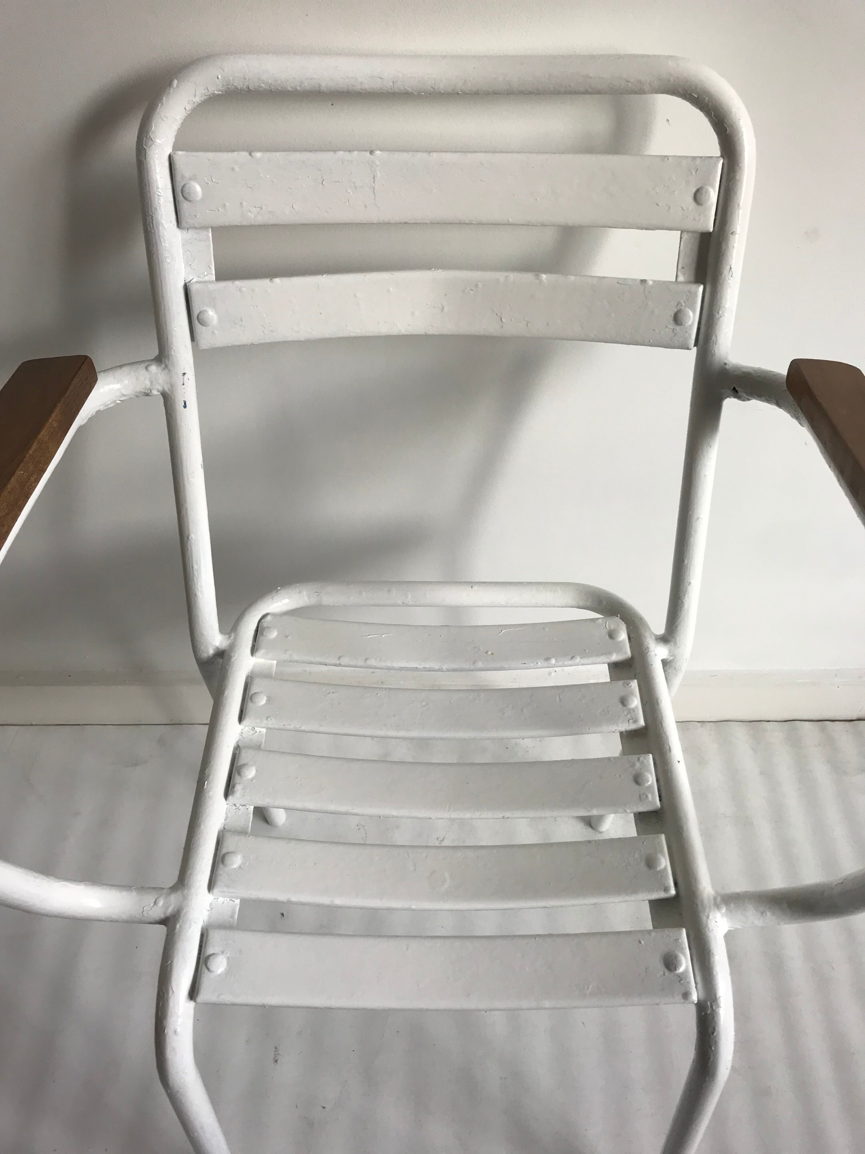 White metal chair