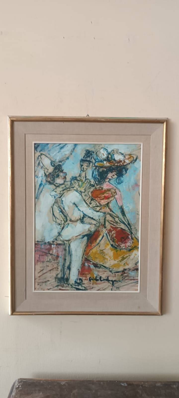 Mixed media on paper, masked figures GUIDO CODOGNONE (1901-1968)