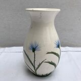 Ancient Vase CYPRUS Ceramics White Drawing Vintage Flowers
