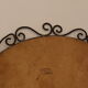 Round iron and rattan mirror
