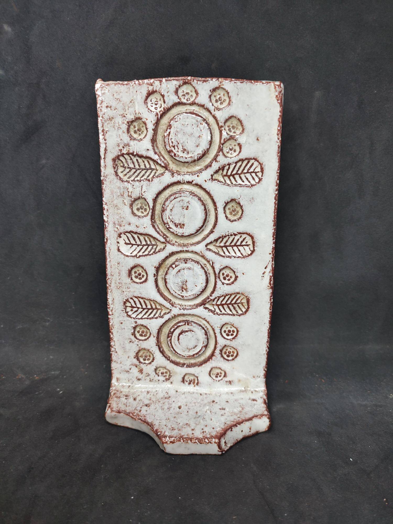 Candle holder with floral decoration typical of Michel Barbier's work but not signed in good condition